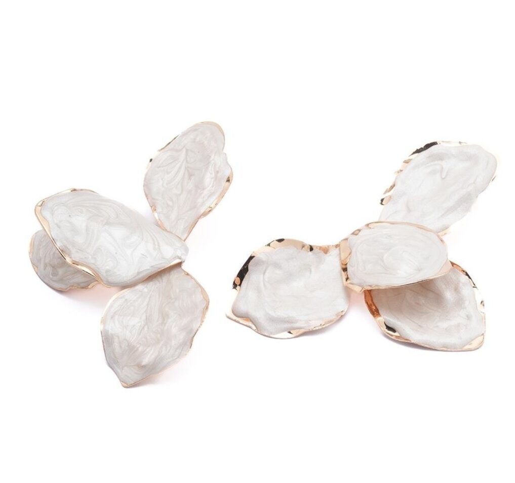 Jorvani Ivory Ripple Küpe (Büyük Boy)