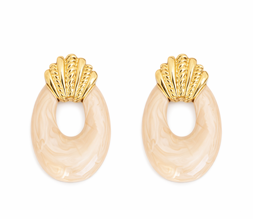 Beige Aura Küpe