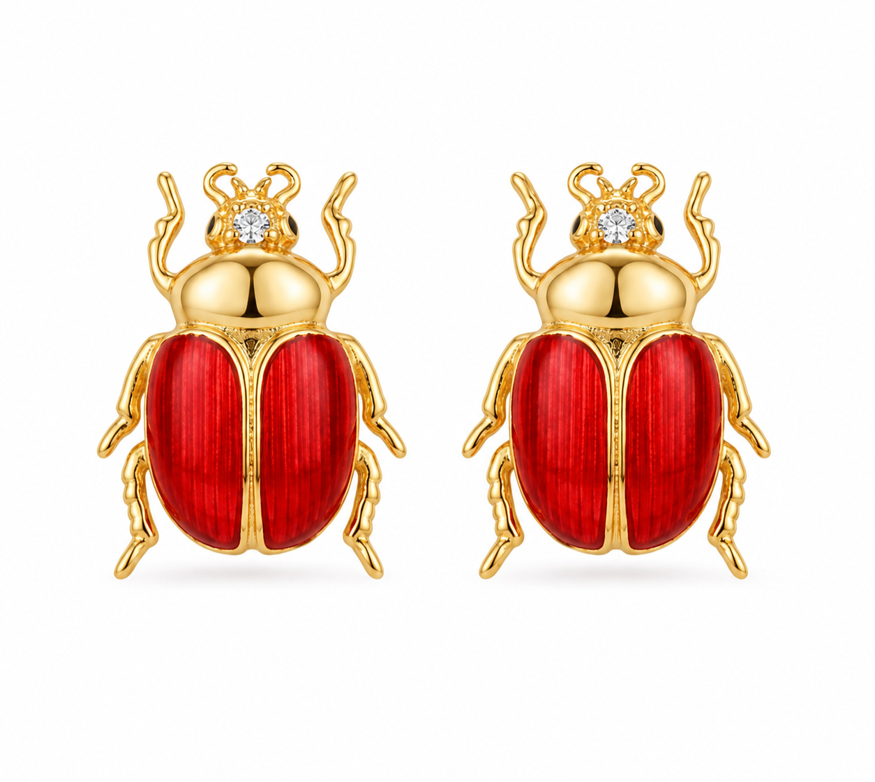 Red Jewel Beetle Küpe