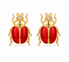 Red Jewel Beetle Küpe