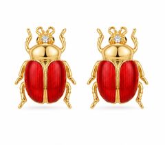 Red Jewel Beetle Küpe